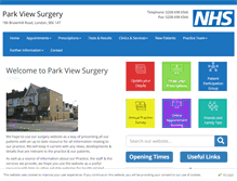 Tablet Screenshot of parkview-surgery.co.uk